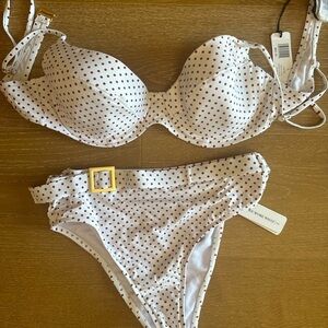 Onia White and Red Polka Dot Bikini